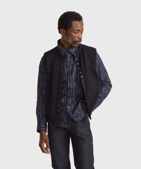 HOMME メンズ メンズ プリント コットン 長袖 シャツ "Andy" ブルー系その他
