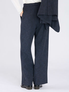 To b. by agnès b. ミックスツイード タックパンツ ネイビー