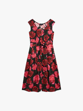 FEMME ウィメンズ フローラルプリント コットン ノースリーブ ワンピース "Clara" ピンク