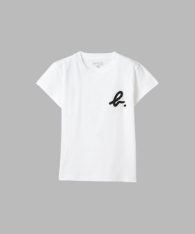 FEMME ウィメンズ "b."ロゴ オーガニックコットン 半袖 Tシャツ "Pulp" ホワイト