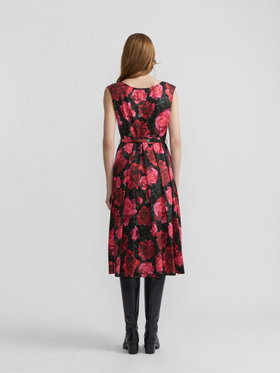 FEMME ウィメンズ フローラルプリント コットン ノースリーブ ワンピース "Clara" ピンク