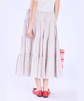 To b. by agnès b. コットン フォーティアード スカート ライトグレー