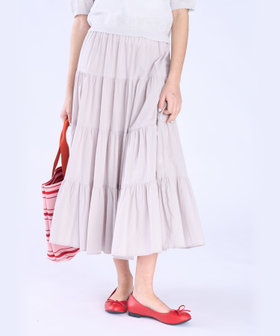 To b. by agnès b. コットン フォーティアード スカート ライトグレー