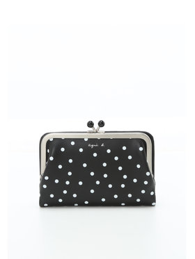 VOYAGE ウィメンズ バッグ＆ウォレット ドット レザー がま口 ウォレット ”Irene” PAW07A-01 ブラック