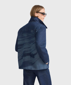 HOMME メンズ メンズ  コットン 長袖 オーバーシャツ ネイビー
