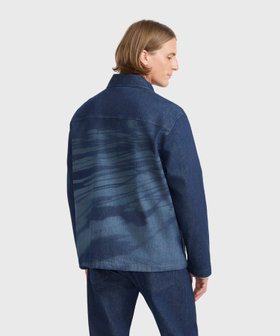 HOMME メンズ メンズ  コットン 長袖 オーバーシャツ ネイビー