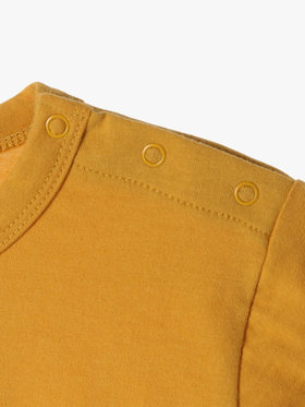 ENFANT ベビー ベビー ロゴ コットン 半袖 Tシャツ Agneau マスタード