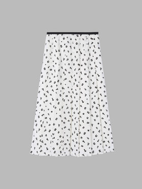 To b. by agnès b. 【Outlet】【セットアップ対応商品】トゥービーモノグラムプルスカート ホワイト