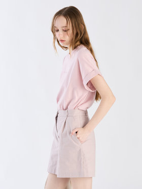 To b. by agnès b. ロゴ プリント コットン マカロン Tシャツ ペールピンク