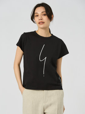 FEMME ウィメンズ アイコニック コットン 半袖 Tシャツ ”Point d'ironie” ブラック