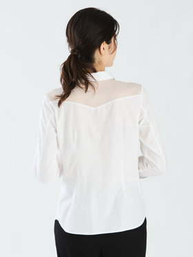 FEMME ウィメンズ コットンギャバジン カウボーイシャツ "Givre" ホワイト