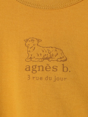 ENFANT ベビー ベビー ロゴ コットン 半袖 Tシャツ Agneau マスタード