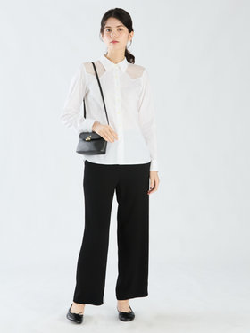 FEMME ウィメンズ コットンギャバジン カウボーイシャツ "Givre" ホワイト