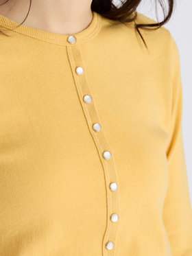 FEMME ウィメンズ 【Outlet】コットン ニット 長袖 カーディガンプレッション "Swing Nacre" イエロー系その他