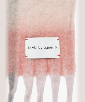 To b. by agnès b. ブロックチェック マフラー ピンク
