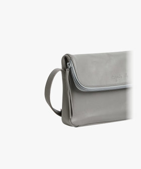 FEMME ウィメンズ ラムスキンレザー ショルダーバッグ "Asya" グレー系その他