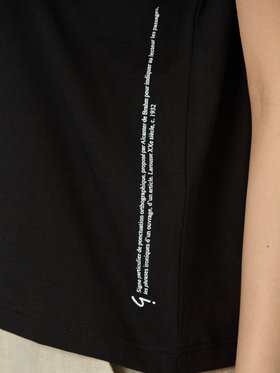 FEMME ウィメンズ アイコニック コットン 半袖 Tシャツ ”Point d'ironie” ブラック