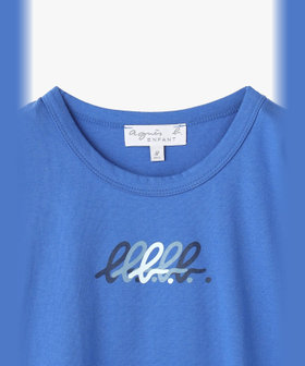 ENFANT ユニセックス キッズ "b." ロゴ 刺繍 コットン 半袖 Tシャツ "Pirate" ブルー系その他
