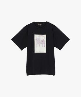 To b. by agnès b. Cat T オーガニックコットン 半袖 アーティストTシャツ ブラック