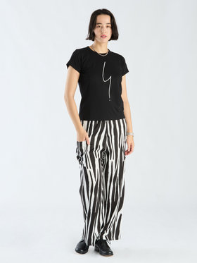 FEMME ウィメンズ アイコニック コットン 半袖 Tシャツ ”Point d'ironie” ブラック