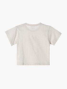 ENFANT ベビー ベビー ロゴ コットン 半袖 Tシャツ Agneau ベージュ
