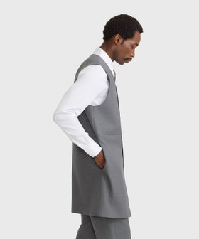 HOMME メンズ メンズ ウール ロングジレ "Lee" グレー