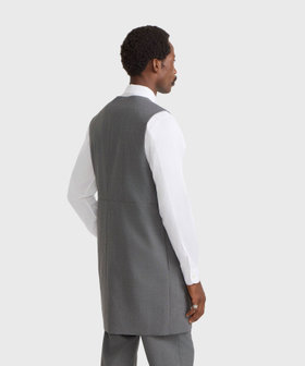 HOMME メンズ メンズ ウール ロングジレ "Lee" グレー