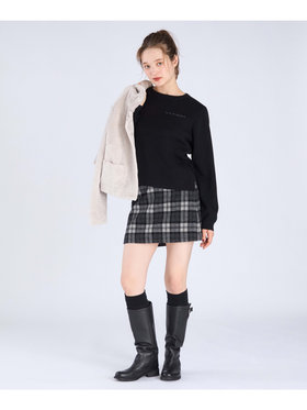 To b. by agnès b. 【Outlet】トラディショナル コットン ニット プルオーバー ブラック