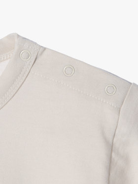ENFANT ベビー ベビー ロゴ コットン 半袖 Tシャツ Agneau ベージュ