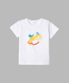 ENFANT ベビー ベビー プリント コットン 半袖 Tシャツ agnes b.×mayumi yamase ホワイト