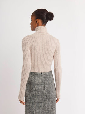 FEMME ウィメンズ 【Outlet】リブ タートルネック 長袖 ニット プルオーバー "Siberie" ベージュ