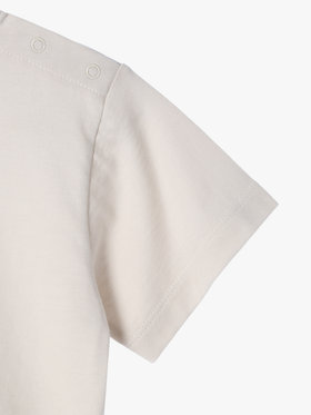 ENFANT ベビー ベビー ロゴ コットン 半袖 Tシャツ Agneau ベージュ