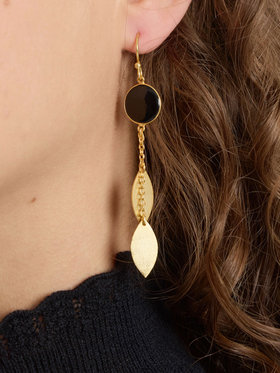 FEMME ウィメンズ リーフモチーフ ピアス ”Shine” ゴールド