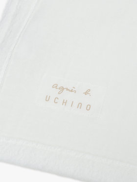 ENFANT ベビー agnes b. × UCHINO ベビー ロゴ コットン ベビーケット ホワイト