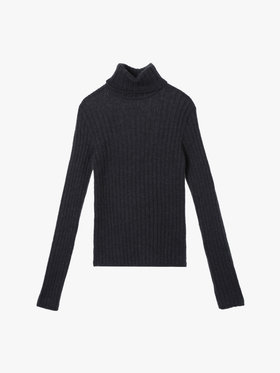 FEMME ウィメンズ 【Outlet】リブ タートルネック 長袖 ニット プルオーバー "Siberie" グレー