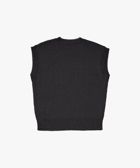 FEMME ウィメンズ コットン混 ノースリーブ ニット プルオーバー "Lover" ブラック