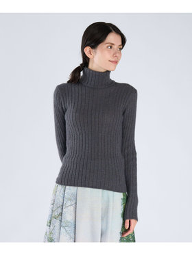 FEMME ウィメンズ 【Outlet】リブ タートルネック 長袖 ニット プルオーバー "Siberie" グレー