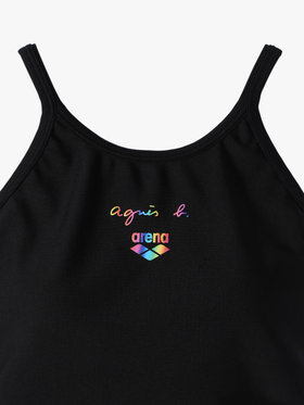 FEMME ウィメンズ agnes b. x arena フィットネス ワンピースオープンバック スイムウェア ブラック