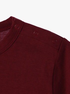 ENFANT ベビー ベビー ロゴ コットン 半袖 Tシャツ Agneau ボルドー
