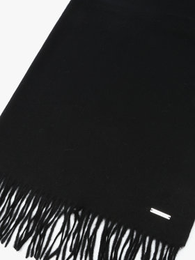 To b. by agnès b. 【Outlet】ロゴプレート カシミヤ ウール マフラー ブラック