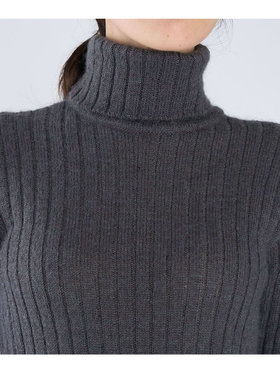 FEMME ウィメンズ 【Outlet】リブ タートルネック 長袖 ニット プルオーバー "Siberie" グレー