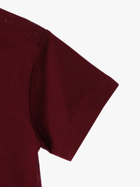 ENFANT ベビー ベビー ロゴ コットン 半袖 Tシャツ Agneau ボルドー
