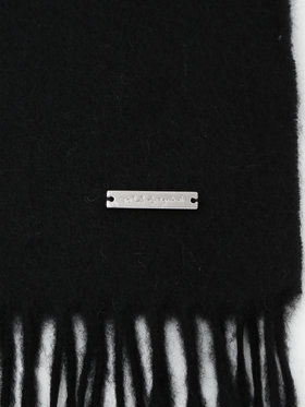 To b. by agnès b. 【Outlet】ロゴプレート カシミヤ ウール マフラー ブラック