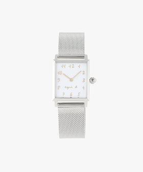 シルバー ステンレス スクエア ウォッチ "Marcello"