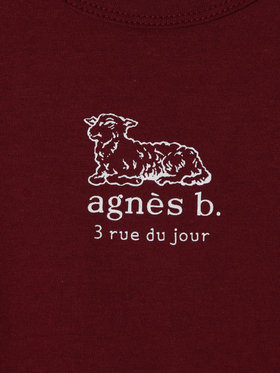 ENFANT ベビー ベビー ロゴ コットン 半袖 Tシャツ Agneau ボルドー