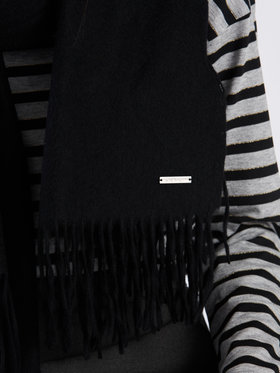 To b. by agnès b. 【Outlet】ロゴプレート カシミヤ ウール マフラー ブラック