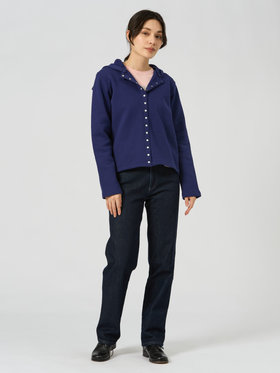 FEMME ウィメンズ コットン メルトン カーディガンプレッション ”Capuche” ネイビー