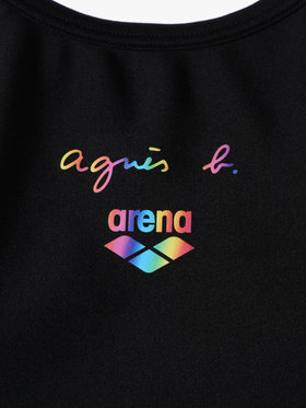 FEMME ウィメンズ agnes b. x arena フィットネス ワンピースオープンバック スイムウェア ブラック