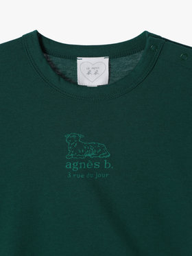 ENFANT ベビー ベビー ロゴ コットン 半袖 Tシャツ Agneau グリーン