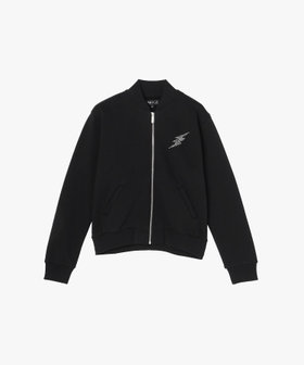 FEMME ウィメンズ スタッズプリント コットン 長袖 ブルゾン ブラック